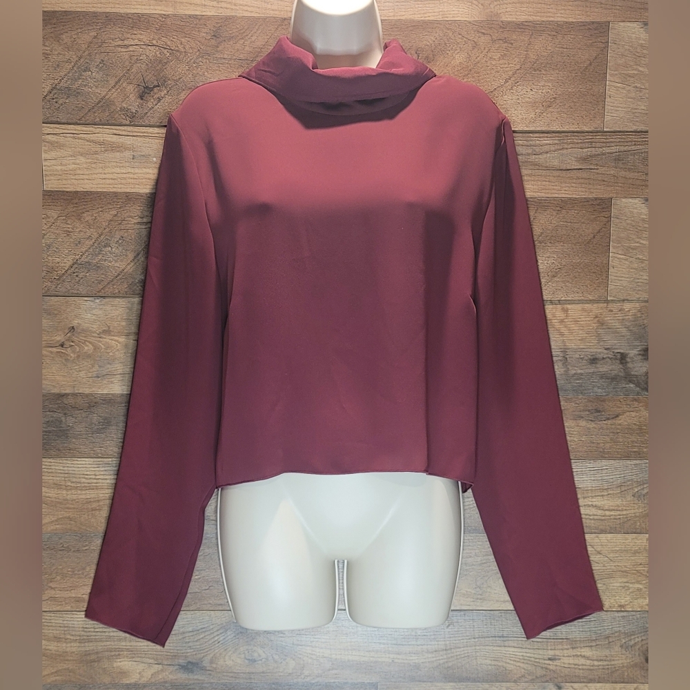 ARITZIA Babaton Wine Cowlneck Blouse Sz L